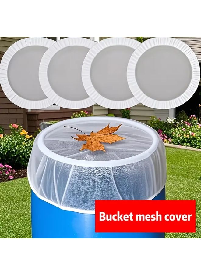 White Polyester Mesh Cover For Outdoor Rain Barrels 60cm Mosquito Leaf Proof - Image 2