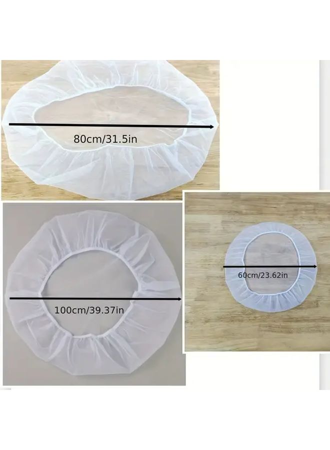 White Polyester Mesh Cover For Outdoor Rain Barrels 60cm Mosquito Leaf Proof - Image 4