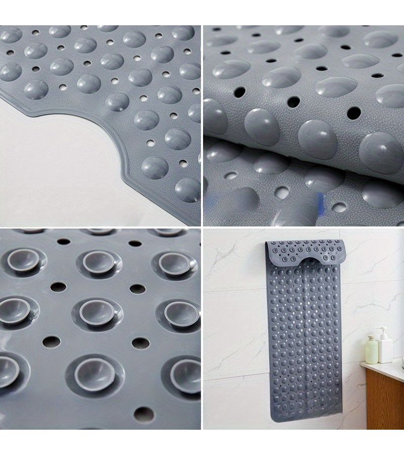 Light Blue PVC Bath Mat For Bathtub And Bathroom 15.75x39.37 Inch - Image 2