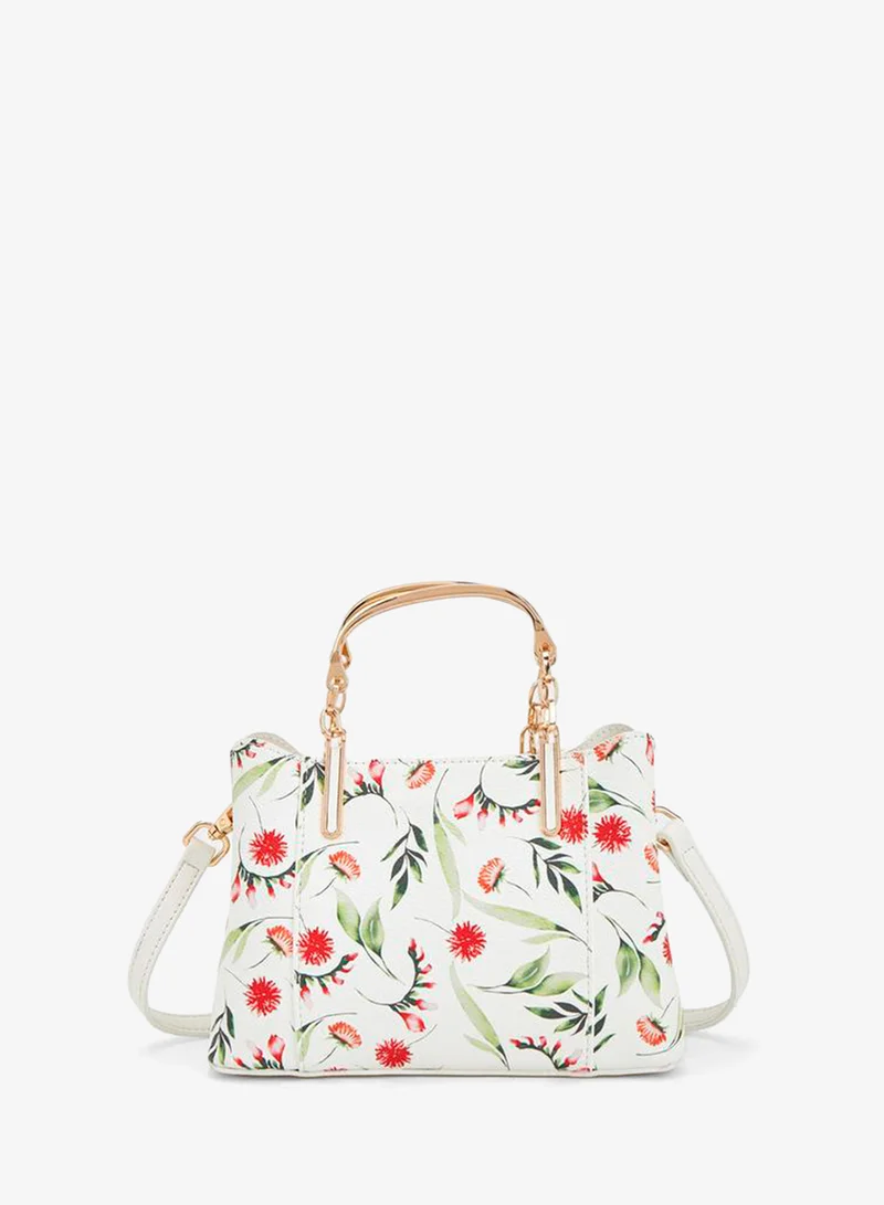 Flora Bella By Shoexpress  Printed Tote Bag With Detachable Shoulder Strap for Women | Best Price UAE