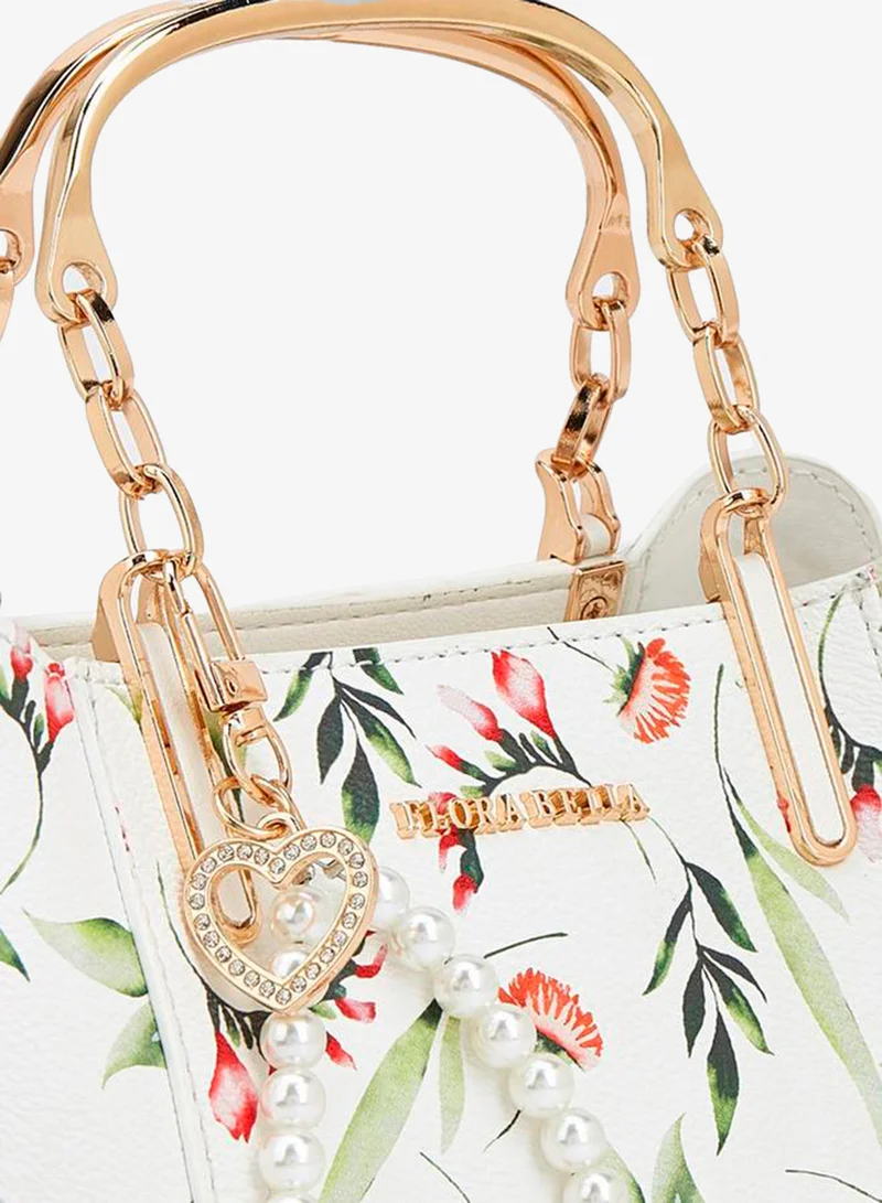 Flora Bella By Shoexpress  Printed Tote Bag With Detachable Shoulder Strap for Women | Best Price UAE