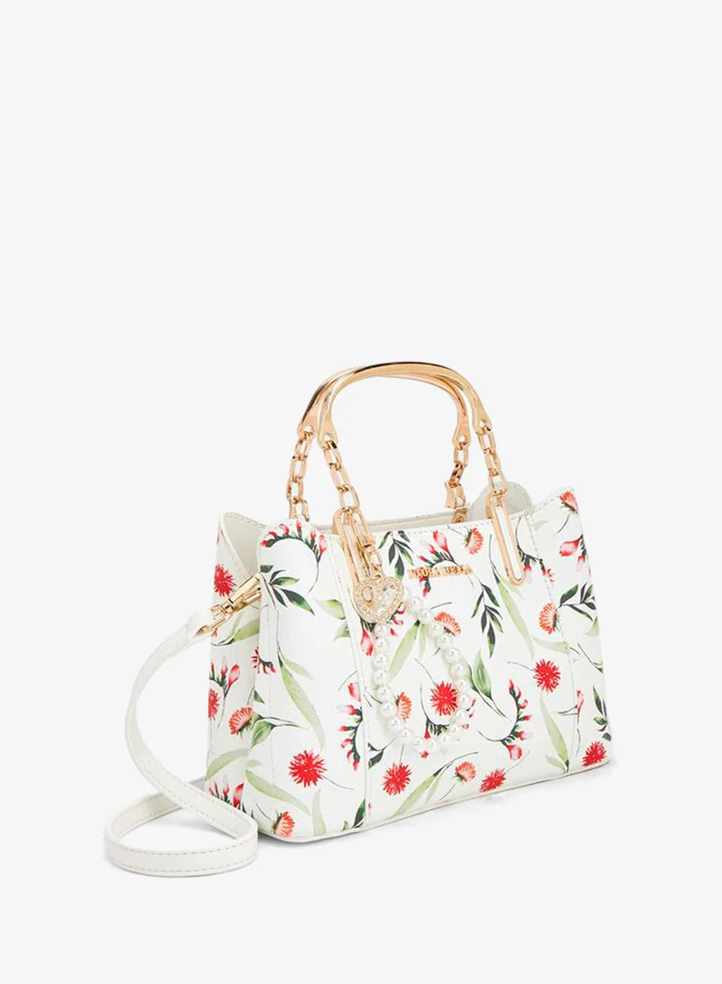 Flora Bella By Shoexpress  Printed Tote Bag With Detachable Shoulder Strap for Women | Best Price UAE