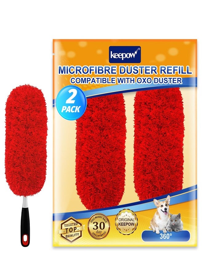 KEEPOW Reusable Microfiber Duster Refills Compatible with OXO Duster, Washable Dusters Refill Compatible with Good Grips Microfiber Extendable Dusters for Cleaning, 2 Pack(Handle is Not Included) - Image 1