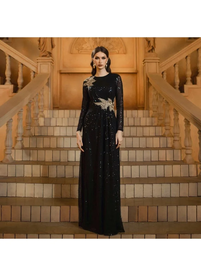 Madam Uniq Embroidered Evening Dress