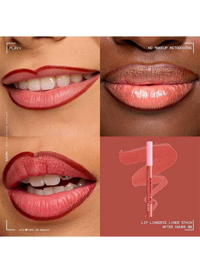 نيكس مكياج المحترفين | ليب لانجيري ليب لاينر ستين – محدد شفاه مقاوم للماء بلون يدوم طوال اليوم – أفتر آورز - Image 3