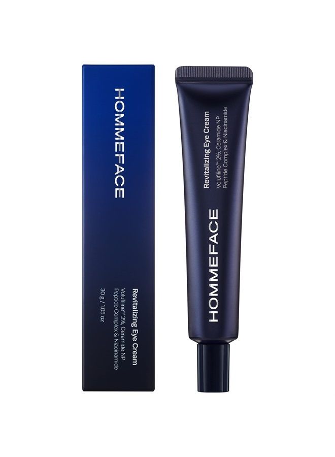 HOMMEFACE كريم العين المضاد للشيخوخة المنعش للرجال مع فولوفيلين 2%، سيراميد وكولاجين، 1.05 أونصة - Image 1