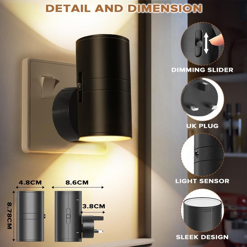 Yakiter Night Light with Dusk to Dawn Sensor, Adjustable Brightness, Soft White 3000K - Image 4