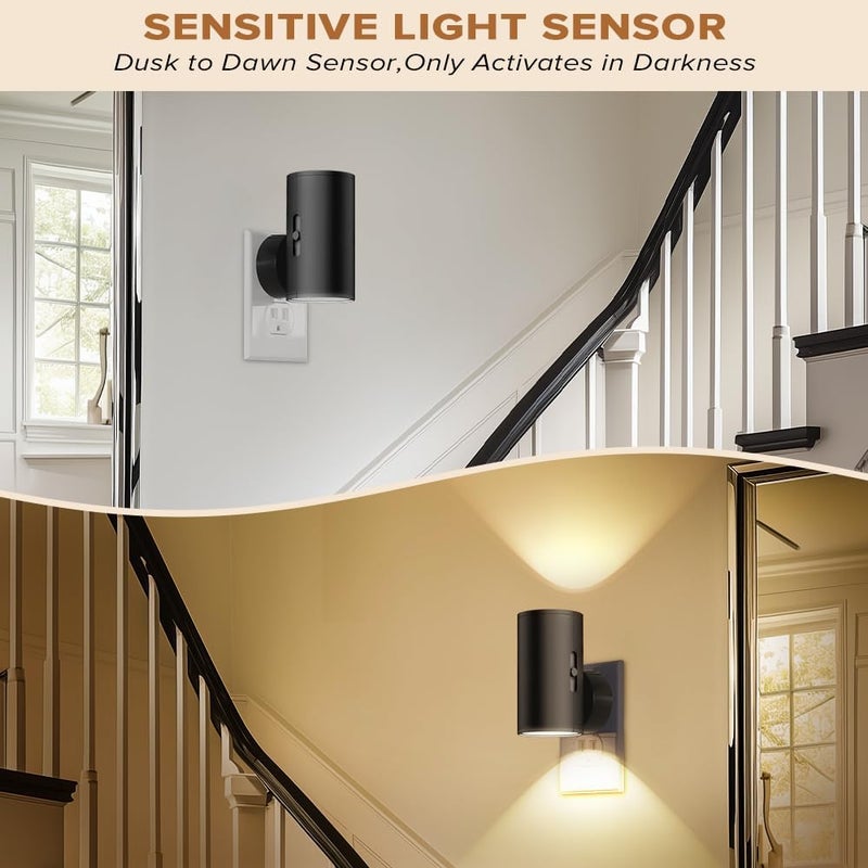 Yakiter Night Light with Dusk to Dawn Sensor, Adjustable Brightness, Soft White 3000K - Image 2