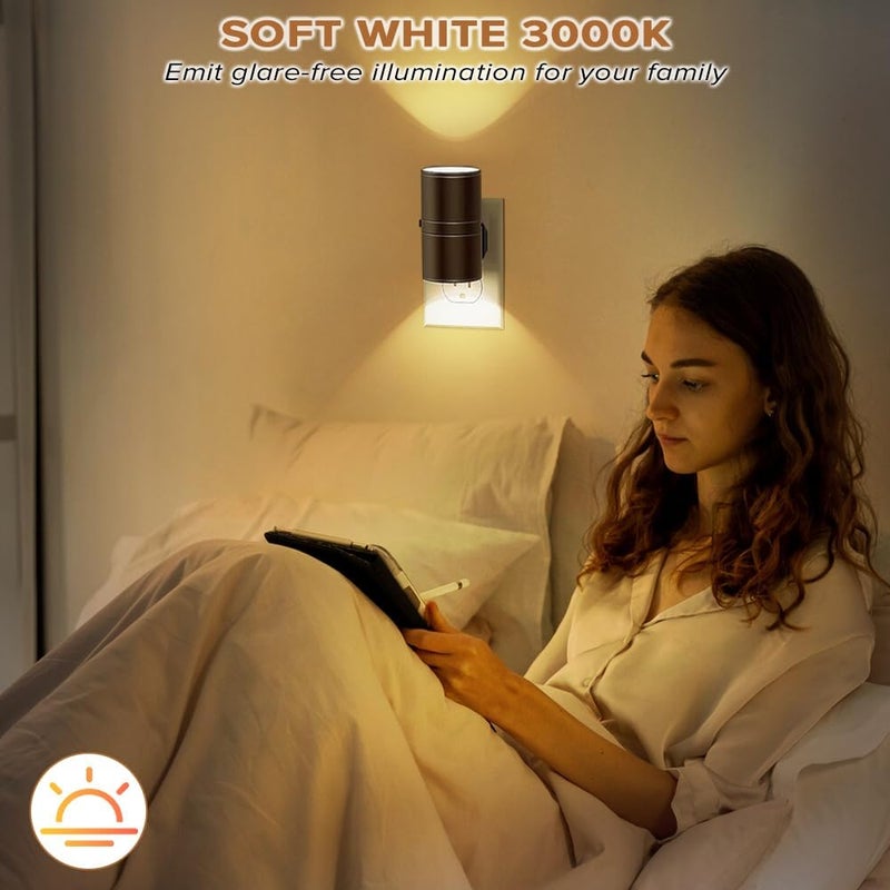 Yakiter Night Light with Dusk to Dawn Sensor, Adjustable Brightness, Soft White 3000K - Image 5