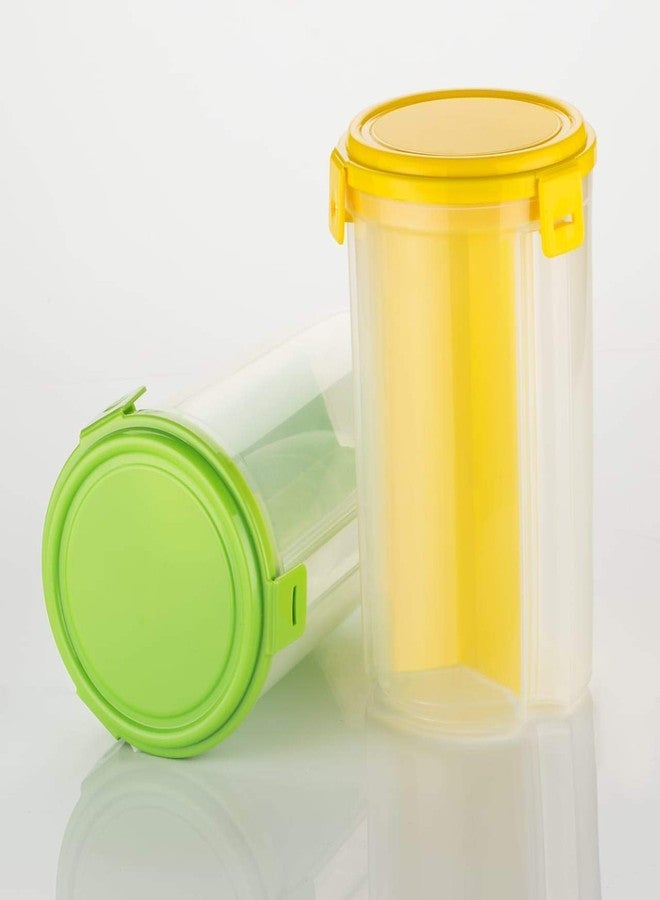 Riddhin 3 Partition Container Set(Pack of 1) for Kitchen airtight Transparent Plastic Lock Food Storage Airtight Container Jar for Grocery Container, Fridge Container - Image 3