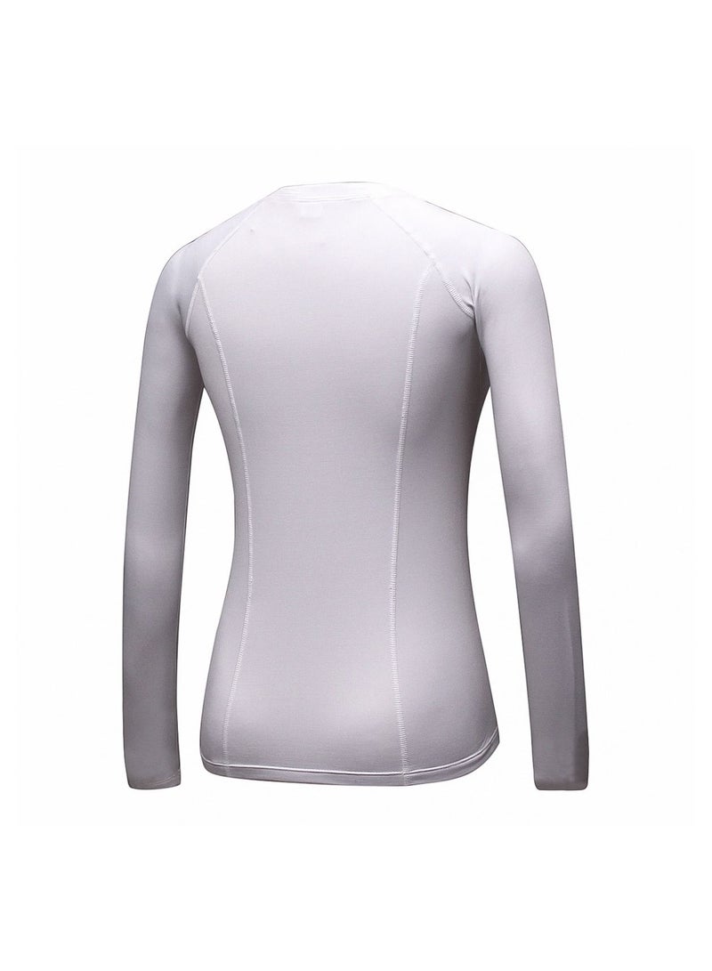 Loquat Women Quick Dry Breathable Elastic Long Sleeve Shirt White  - Image 2
