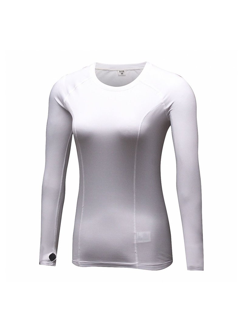 Loquat Women Quick Dry Breathable Elastic Long Sleeve Shirt White  - Image 1
