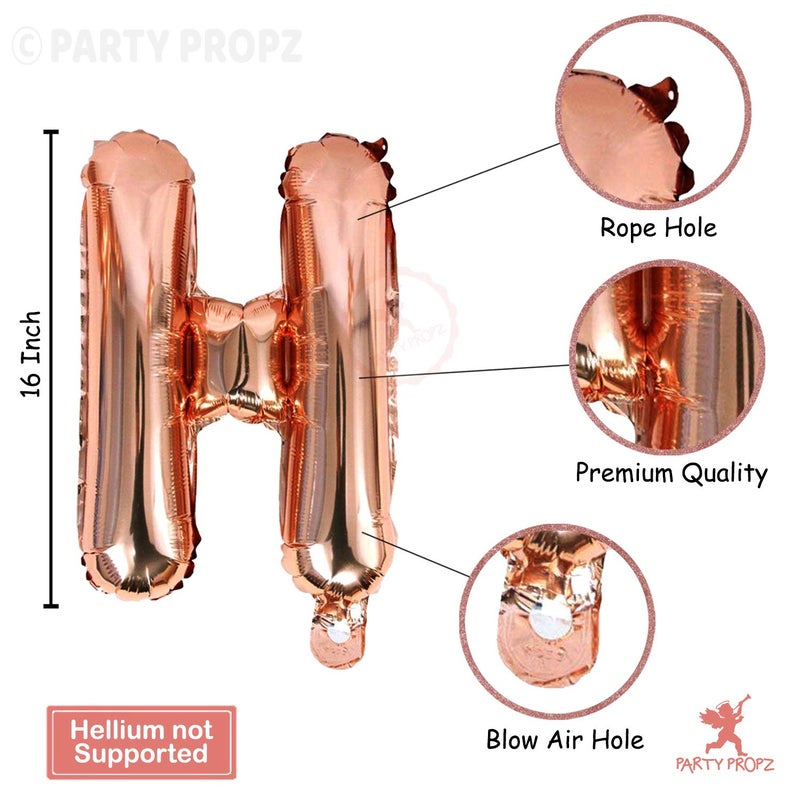 Party Propz Party Propz Rose Gold Birthday Decorations Items 12Pcs Happy Bday Confetti Balloons Glue Dot Rose Gold Foil Balloon For CelebrationBalloon Item Kit Combo - Image 4