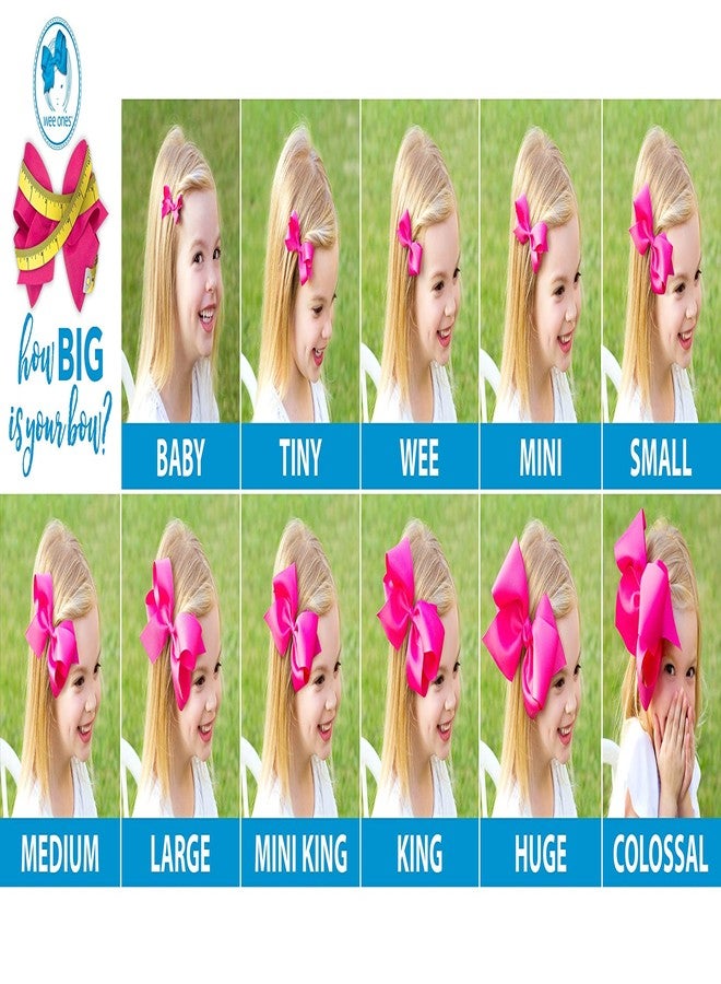 Wee Ones Girls' 3 pc Set Solid Grosgrain Variety Pack on a WeeStay No-Slip Hair Clip, Mini King, Red, Yellow, and Green - Image 5