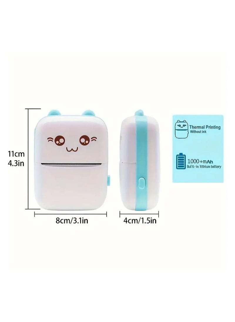 Portable Printer, Mini Pocket Wireless Bluetooth Thermal Printers with 13 Rolls Printing Paper for Android iOS Smartphone
