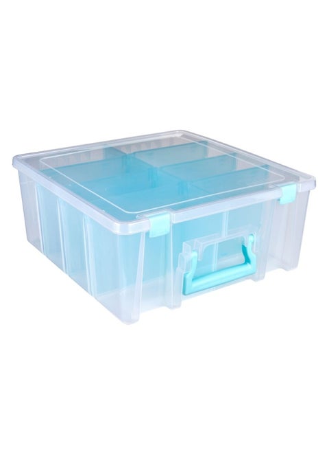 Art Bin 0365500 Super Satchel Double Deep Portable Art And Craft Organizer With Handle Aqua