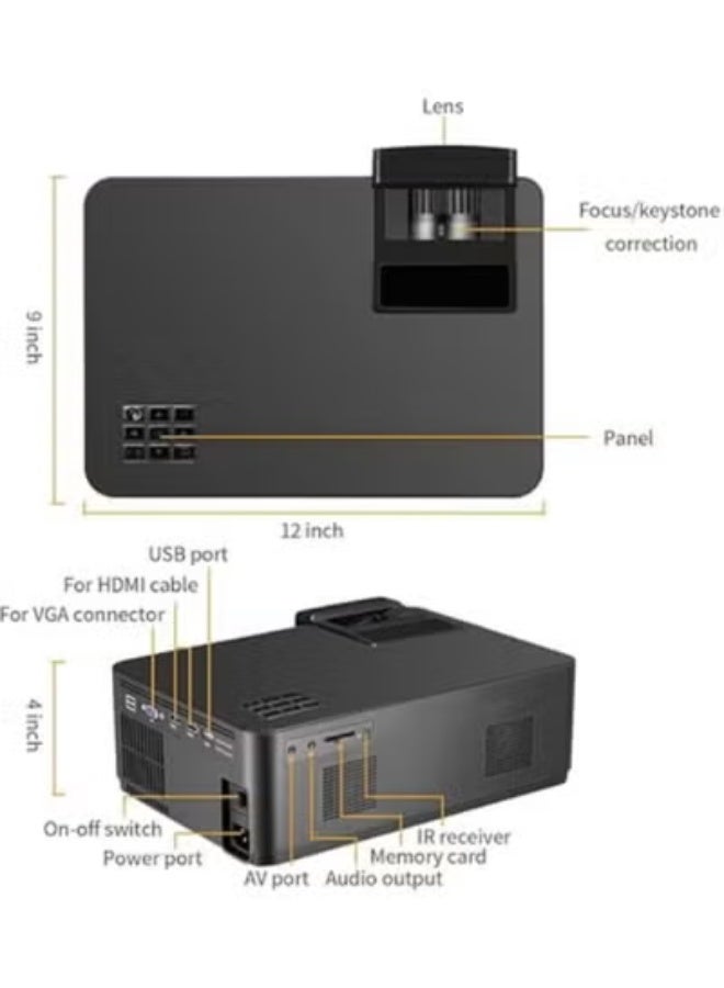 Full HD 1080P LED Projector – 3500 Lumens Brightness – Long-Lasting & Easy-to-Use for Daily Entertainment - Image 2