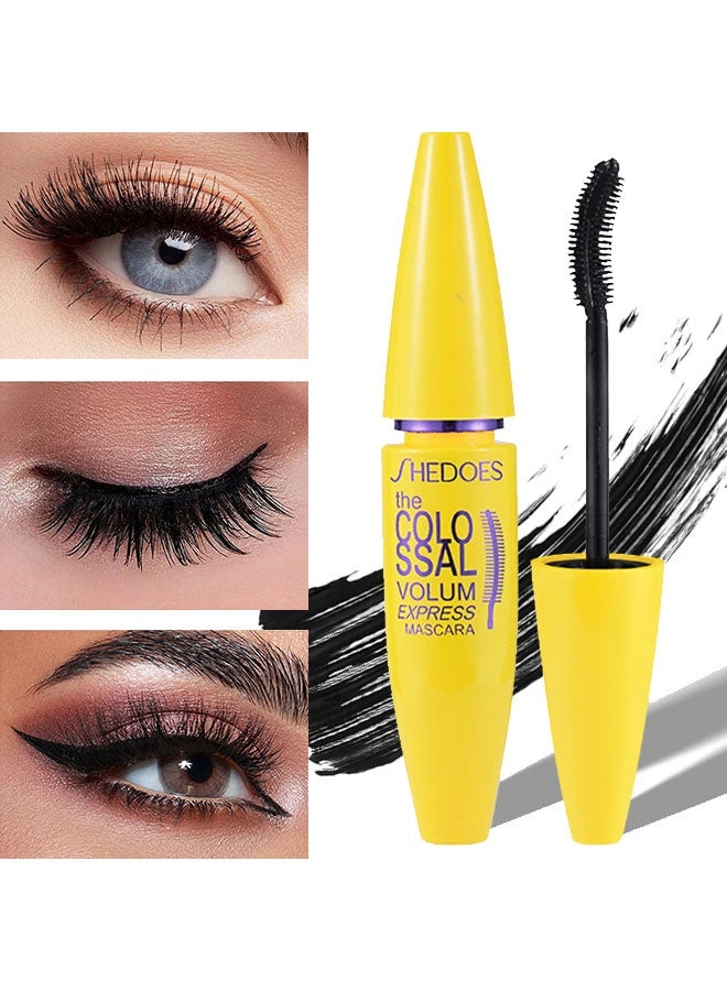 SHEDOES The Colossal Volum Express Mascara,Large Capacity Mascara, Quick Drying, Water-Resistant Sweat-Proof, Easy-to-Remove Mascara Black - 10ML - Image 1