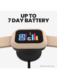 iTouch Flex Series Smartwatch With Interchangeable Case And Strap Black Case Light Brown Silicone Strap  - Image 3