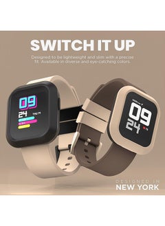 iTouch Flex Series Smartwatch With Interchangeable Case And Strap Black Case Light Brown Silicone Strap  - Image 2