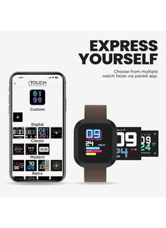 iTouch Flex Series Smartwatch With Interchangeable Case And Strap Black Case Light Brown Silicone Strap  - Image 4