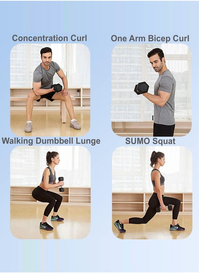 Sky Land HEX Dumbbells Rubber Coated Cast Iron Hexagonal Dumbbells 35 kg*2 for Professional Exercise | Premium Hand Weight Dumbbell | Strength Training Equipment | Full Body Workout EM-9260-35  - Image 4