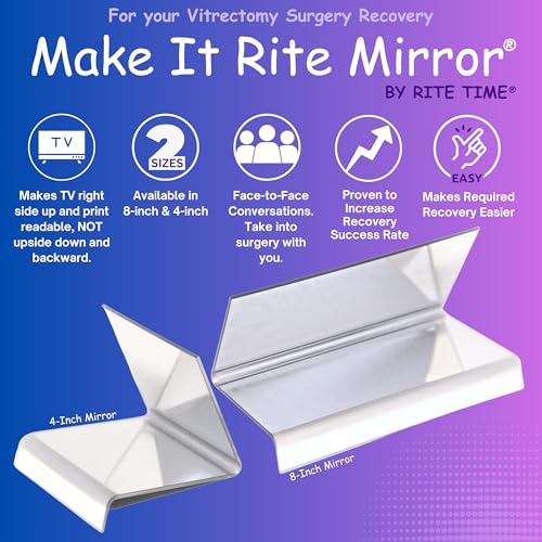 Make It Rite Mirror 8" Wide 2-Way Make It Rite Mirror for Face Down Vitrectomy Eyesight and Proning Lung Recovery | Easy to Watch TV During Face Down Recovery - Image 2