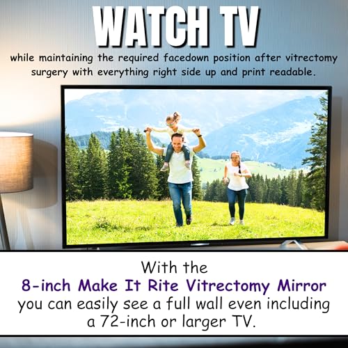 Make It Rite Mirror 8" Wide 2-Way Make It Rite Mirror for Face Down Vitrectomy Eyesight and Proning Lung Recovery | Easy to Watch TV During Face Down Recovery - Image 3