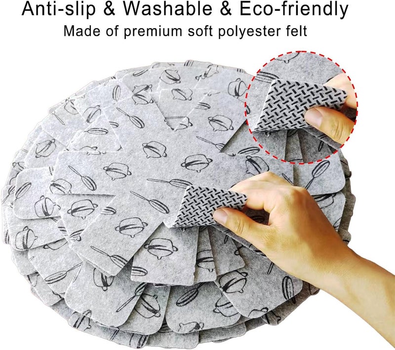 VANWYCHEN Pot and Pan Protectors 12 Pcs (10" 14" 15"), Pan Protectors for Stacking, Pots and Pans Dividers, Avoid Scratching Cookware Protectors - Image 4