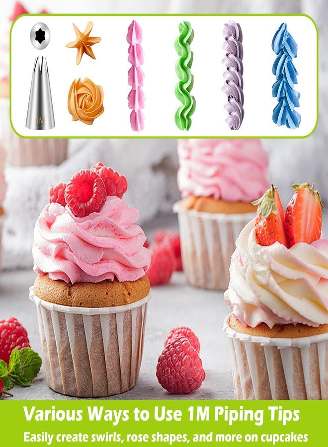 Suuker 1M Piping Tips, Stainless Steel Large Star Piping Tips Set, Cupcake Pastry Tips for Cookie and Cake Decorating, DIY Cream, 5 Pieces - Image 3