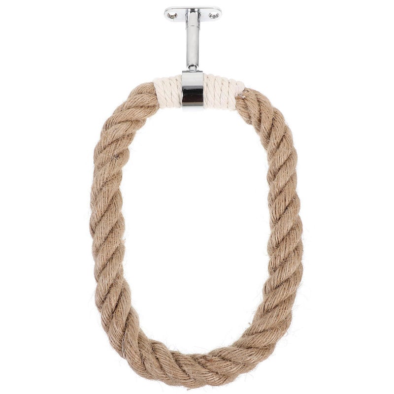 Bohemian Round Woven Towel Holder Wall Mount Bathroom Rack - Image 2