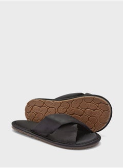 Ginger Silky Satin Crossover Bedroom Slippers  - Image 4
