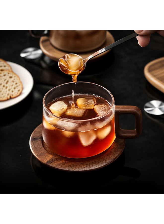 Cliton Style Coffee Cup And Saucer Set High-End Afternoon Tea Gift Box High-Value Wooden Tray Coffee Glass Cup Saucer Spoon Set - Image 5