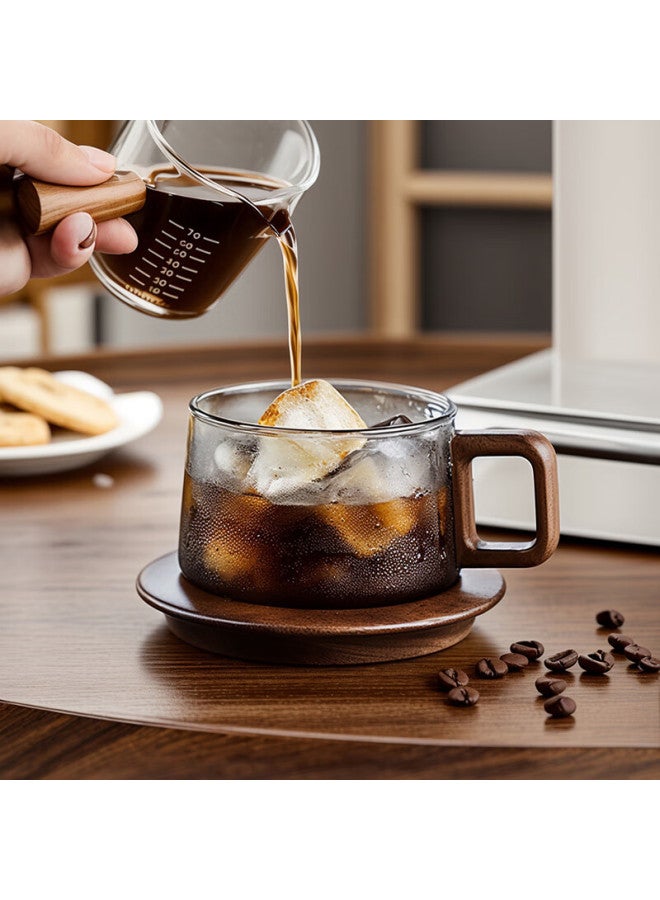 Cliton Style Coffee Cup And Saucer Set High-End Afternoon Tea Gift Box High-Value Wooden Tray Coffee Glass Cup Saucer Spoon Set - Image 2