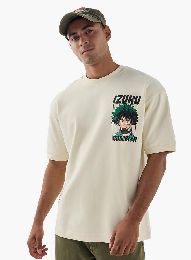 SP Characters Izuku Midoriya Print Crew Neck T-shirt with Short Sleeves - Image 3