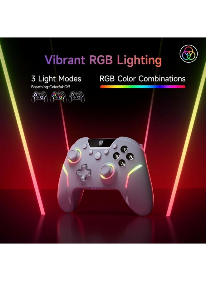 EasySMX X20 Wireless Gaming Controller with RGB Backlit, 2-Stage Hall Effect Sticks, 1000Hz Polling Rate, 6-Axis Gyro on Multi-Platform, Mech Buttons- Compatible with PC/Switch/Steam/Android - Image 3