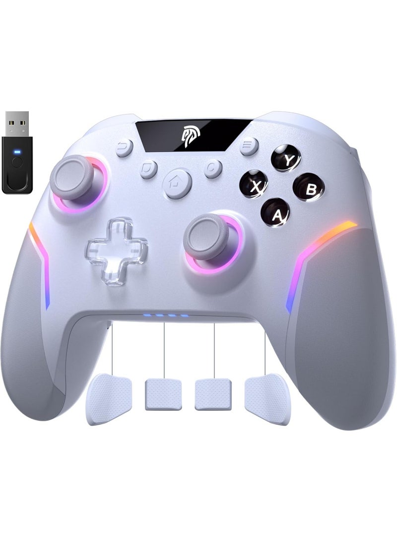 EasySMX X20 Wireless Gaming Controller with RGB Backlit, 2-Stage Hall Effect Sticks, 1000Hz Polling Rate, 6-Axis Gyro on Multi-Platform, Mech Buttons- Compatible with PC/Switch/Steam/Android - Image 1