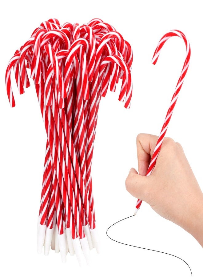 DIYASY 50 Pcs Christmas Candy Cane Pens, Xmas Ball Point Pen Bulk Holiday Gel Pens for Christmas Stocking Stuffers Teacher Gifts Supplies Prize Goodie Bag Fillers - Image 1