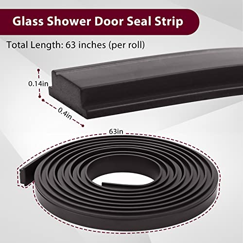 Ximoon Shower Door Magnetic Strip, Flexible Magnetic Strip Shower Insert Replacement for Framed Semi Framed Swinging Glass Shower Door (2 Rolls,63 - Inch Per Roll) - Image 2