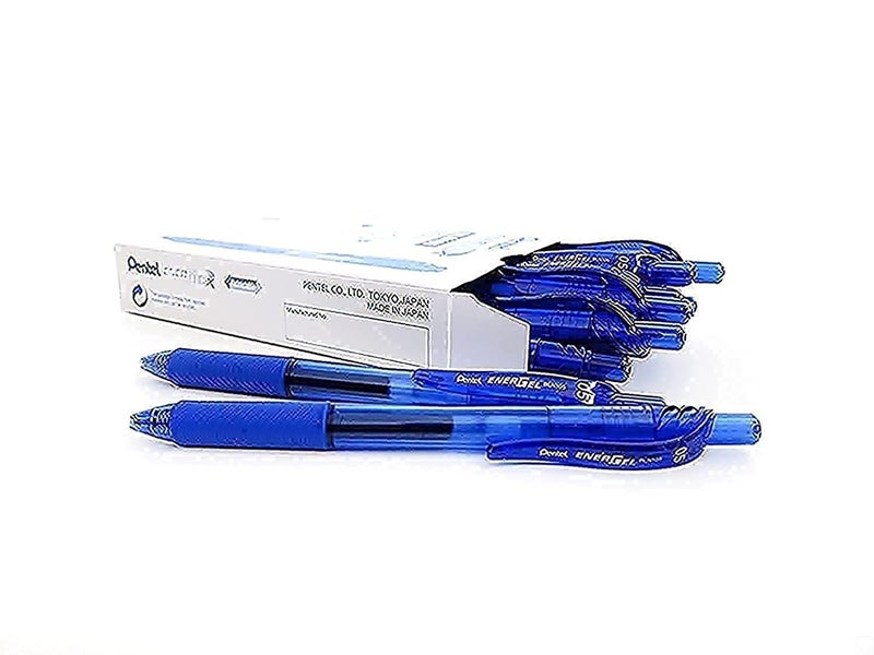Pentel قلم جيل قابل للسحب Pentel BLN105C EnerGel-X، 0.5 مم، أسطوانة/حبر أزرق، علبة من 12 قلم - Image 1