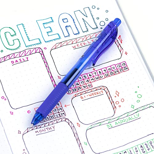 Pentel قلم جيل قابل للسحب Pentel BLN105C EnerGel-X، 0.5 مم، أسطوانة/حبر أزرق، علبة من 12 قلم - Image 2