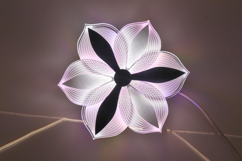 swanart Glowora RGB Color Changing Acrylic & Metal Flower-Shaped Chandelier Light – Modern 10W Decorative Ceiling Light for Living Rooms, Bedrooms, and Kids' Rooms - Image 5
