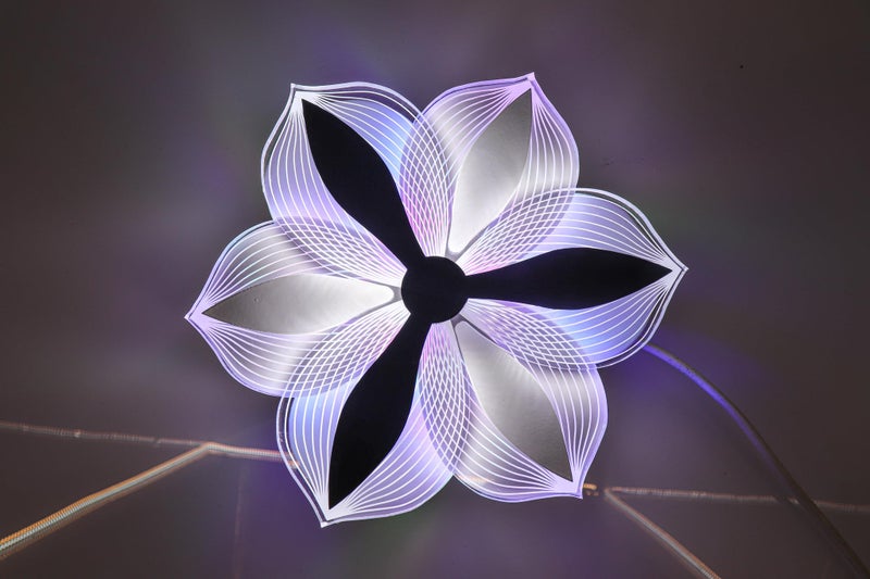 swanart Glowora RGB Color Changing Acrylic & Metal Flower-Shaped Chandelier Light – Modern 10W Decorative Ceiling Light for Living Rooms, Bedrooms, and Kids' Rooms - Image 3