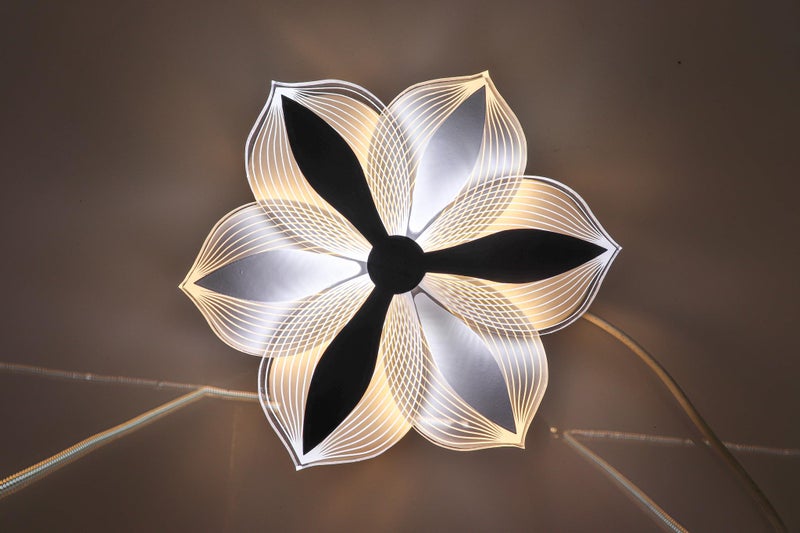 swanart Glowora RGB Color Changing Acrylic & Metal Flower-Shaped Chandelier Light – Modern 10W Decorative Ceiling Light for Living Rooms, Bedrooms, and Kids' Rooms - Image 4