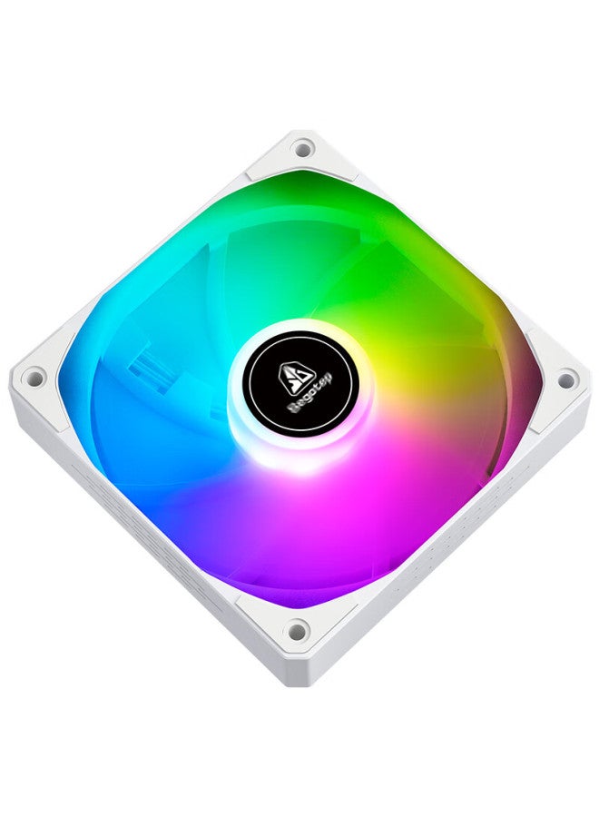 Segotep Frost 12 White Fan (5v Sync / 9-blade Design / Vibration Reduction & Noise Reduction / Intelligent Temperature Control / 12cm Desktop Pc Case Fan) - Image 2