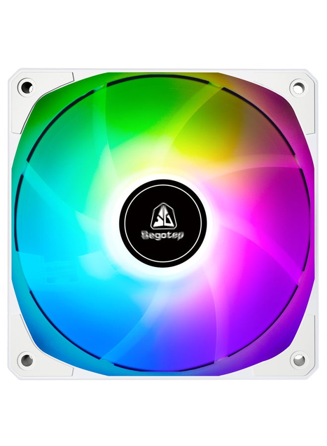 Segotep Frost 12 White Fan (5v Sync / 9-blade Design / Vibration Reduction & Noise Reduction / Intelligent Temperature Control / 12cm Desktop Pc Case Fan) - Image 4