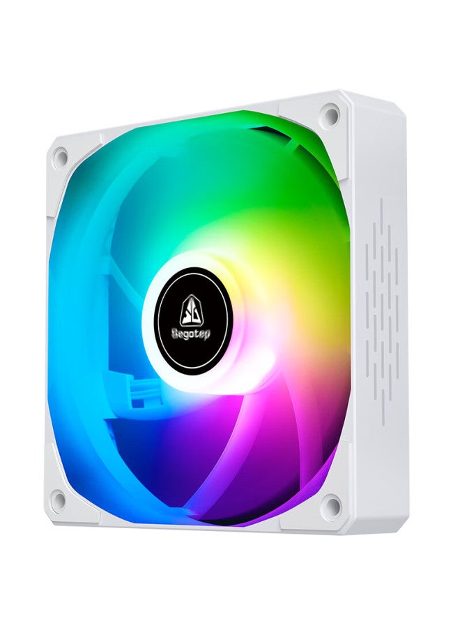 Segotep Frost 12 White Fan (5v Sync / 9-blade Design / Vibration Reduction & Noise Reduction / Intelligent Temperature Control / 12cm Desktop Pc Case Fan) - Image 1