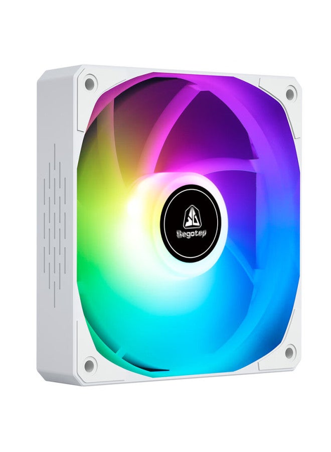 Segotep Frost 12 White Fan (5v Sync / 9-blade Design / Vibration Reduction & Noise Reduction / Intelligent Temperature Control / 12cm Desktop Pc Case Fan) - Image 3