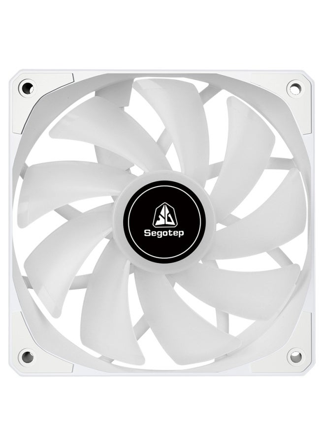 Segotep Frost 12 White Fan (5v Sync / 9-blade Design / Vibration Reduction & Noise Reduction / Intelligent Temperature Control / 12cm Desktop Pc Case Fan) - Image 5
