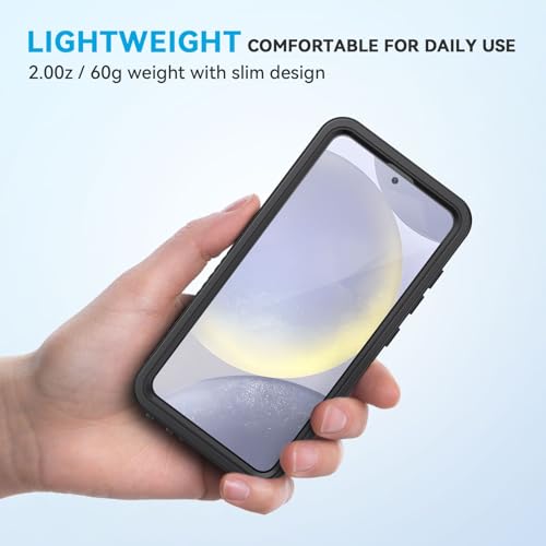 Lanhiem for Samsung Galaxy S24 Phone Case IP68 Waterproof Dustproof, Built-in Screen Protector, Rugged Full Body Shockproof Protective Cover for Galaxy S24 5G 6.2 Inch, Black - Image 5